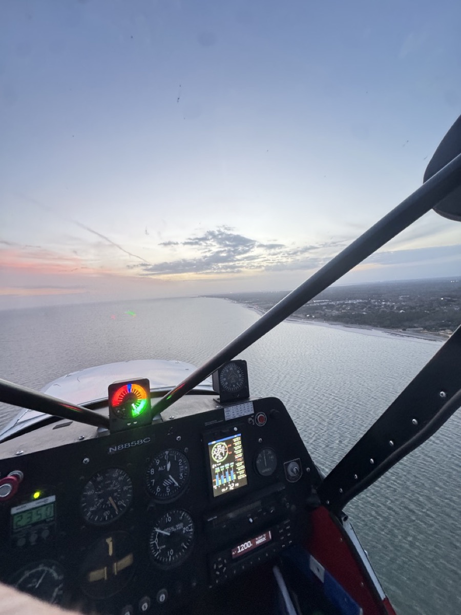 Helicopter over the Gulf Coast